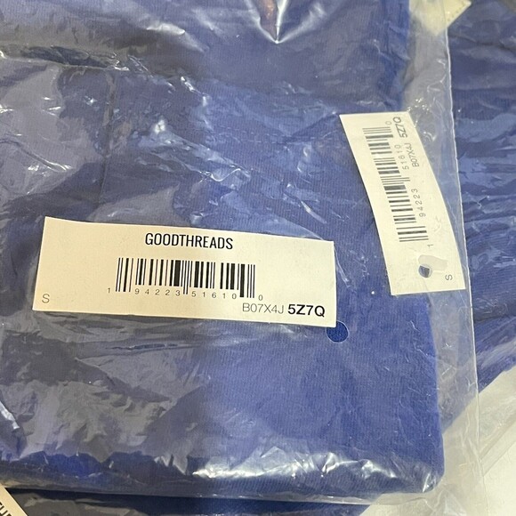 Mens Small Blue T Shirt Short Sleeve Crewneck Soft Cotton Pocket - Picture 7 of 7